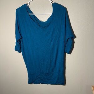 Dolman style top - blue/teal color